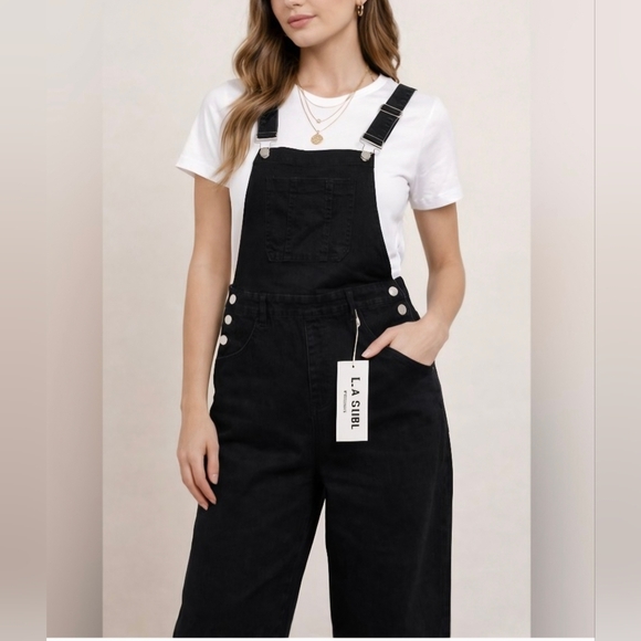 LA Girl Denim - L.A Girl Los Angeles Black Denim Overalls - Women, (Multiple) NWT